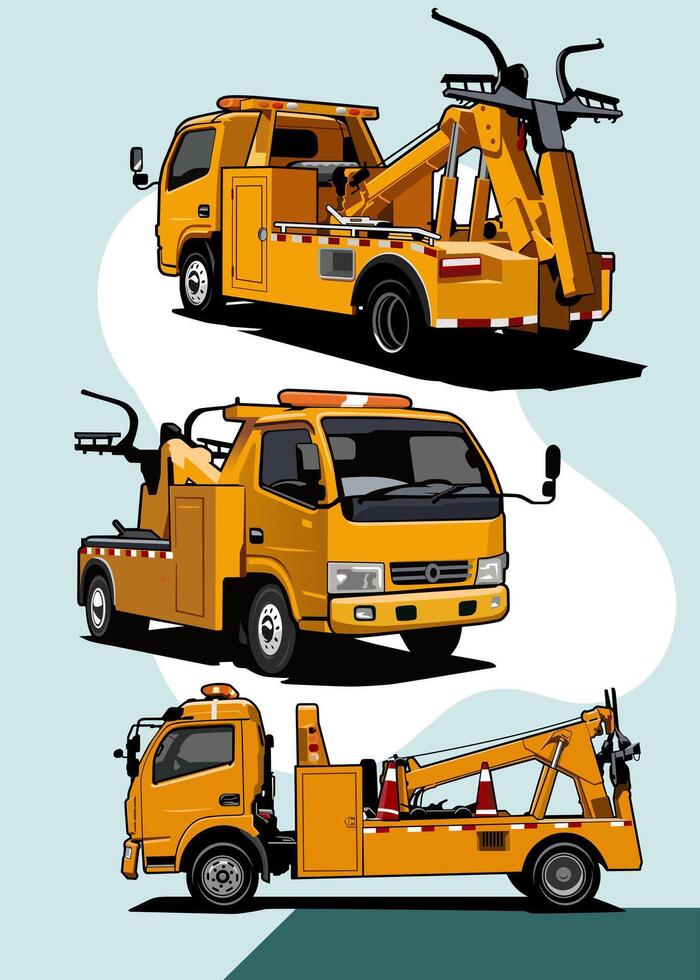 TOW TRUCK TEMPLATE BACKGROUND FLYER ICON ILLUSTRATION DESIGN vector