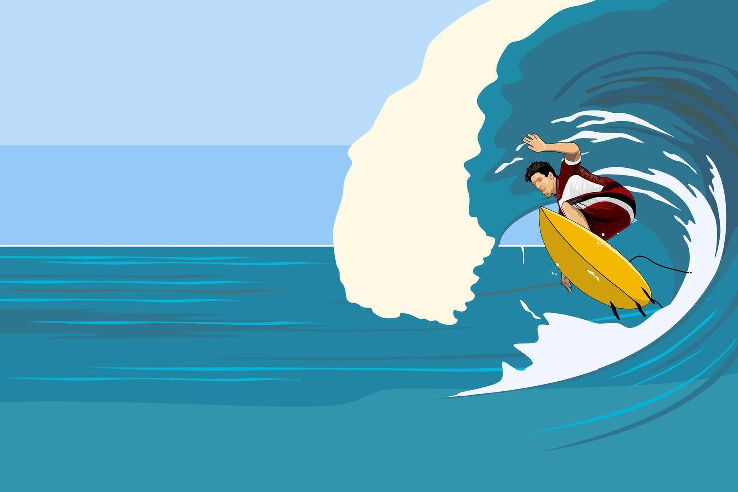 surfing holiday in the beach illustration design art vector
