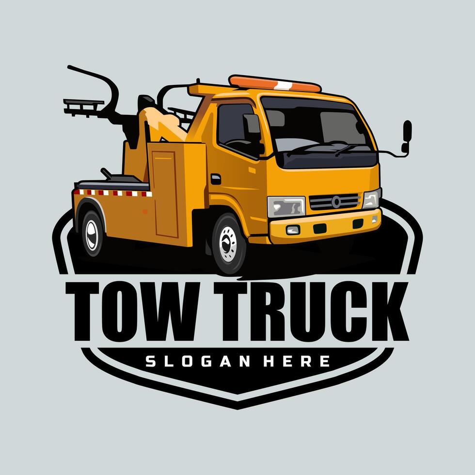 TOW TRUCK SERVICE REPAIR LOGO ILLUSTRATION DESIGN vector