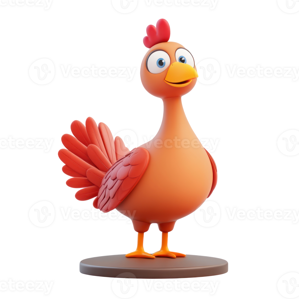 Turkey 3d cartoon illustration png