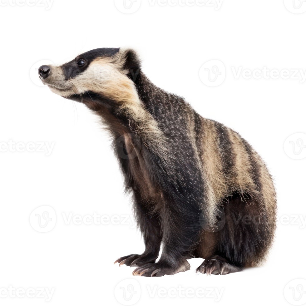 Badger side view full body isolate on transparency background png