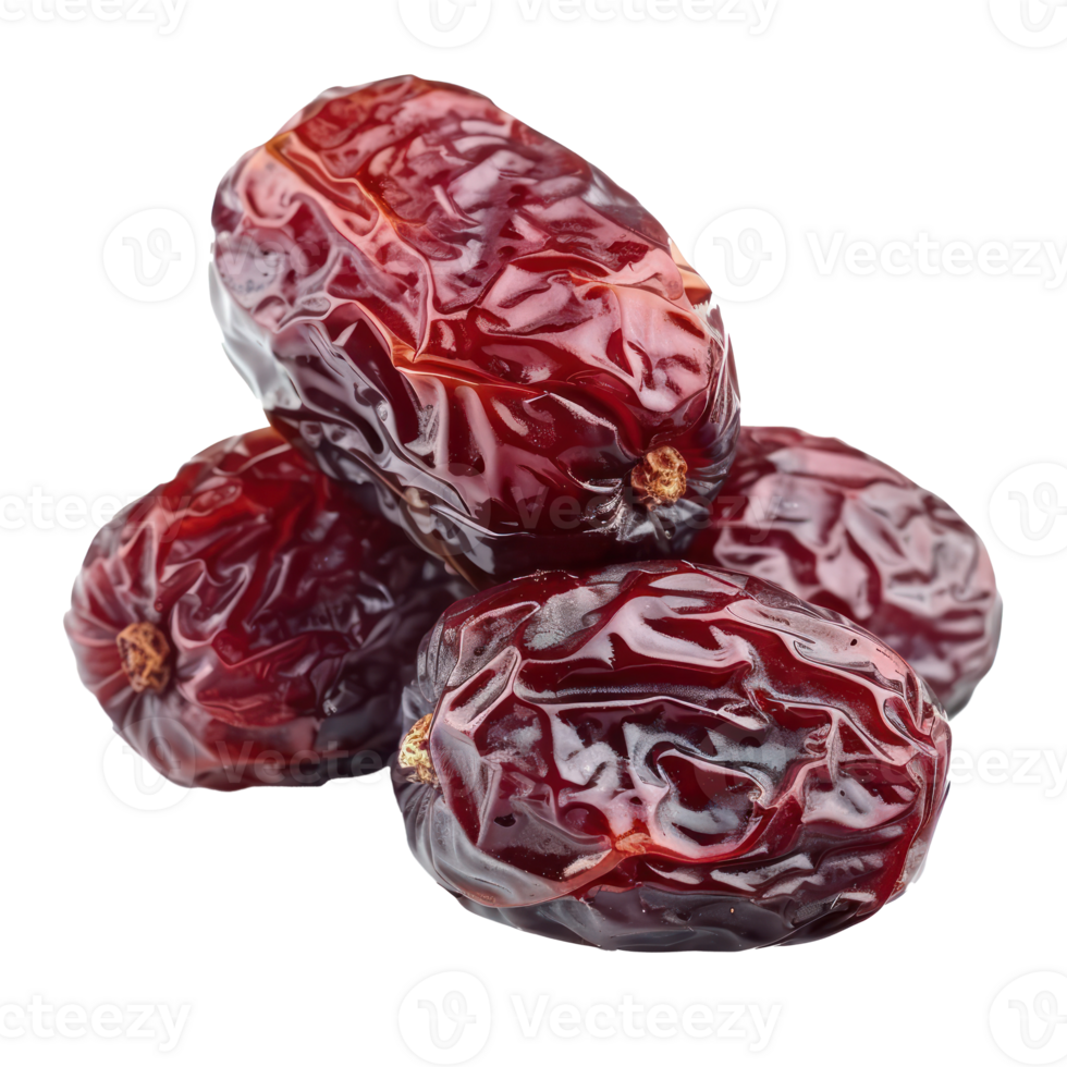 Dry red dates front view isolate on transparency background png