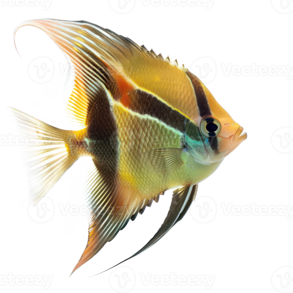 Angelfish front view full body isolate on transparency background png