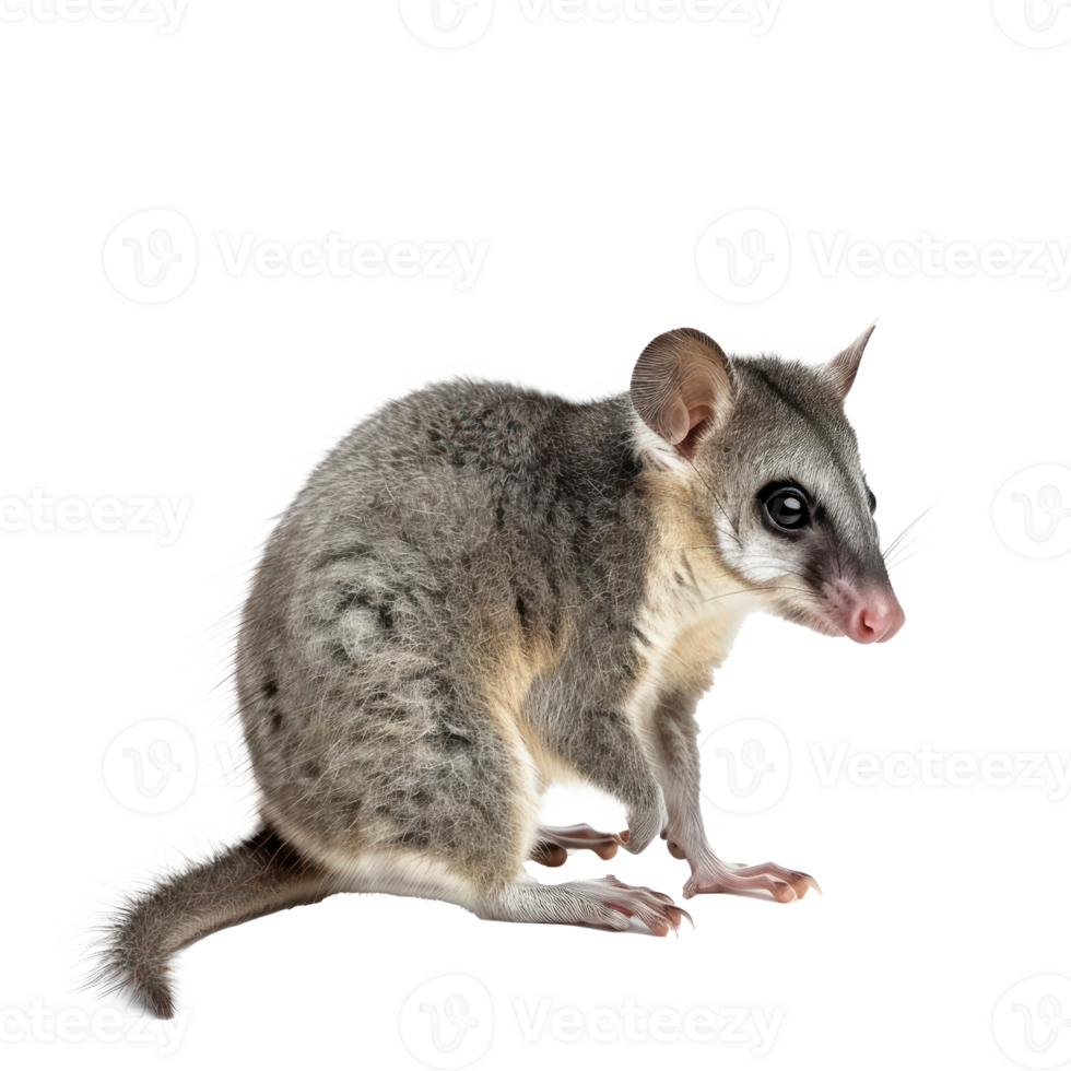 Possum side view full body isolate on transparency background png