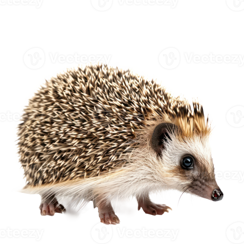 Hedgehog side view full body isolate on transparency background png