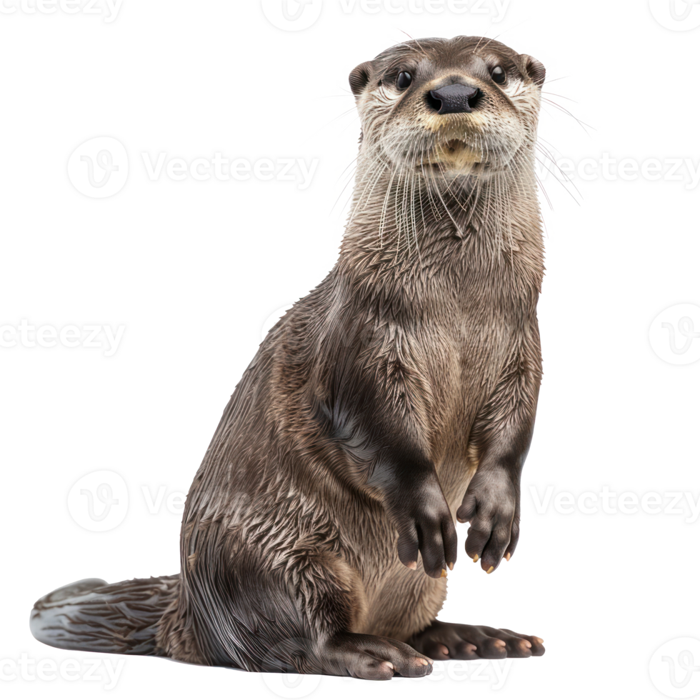 Otter full body isolate on transparency background png