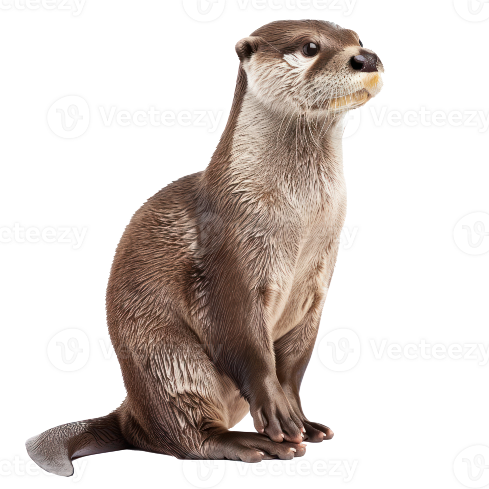 Otter full body isolate on transparency background png