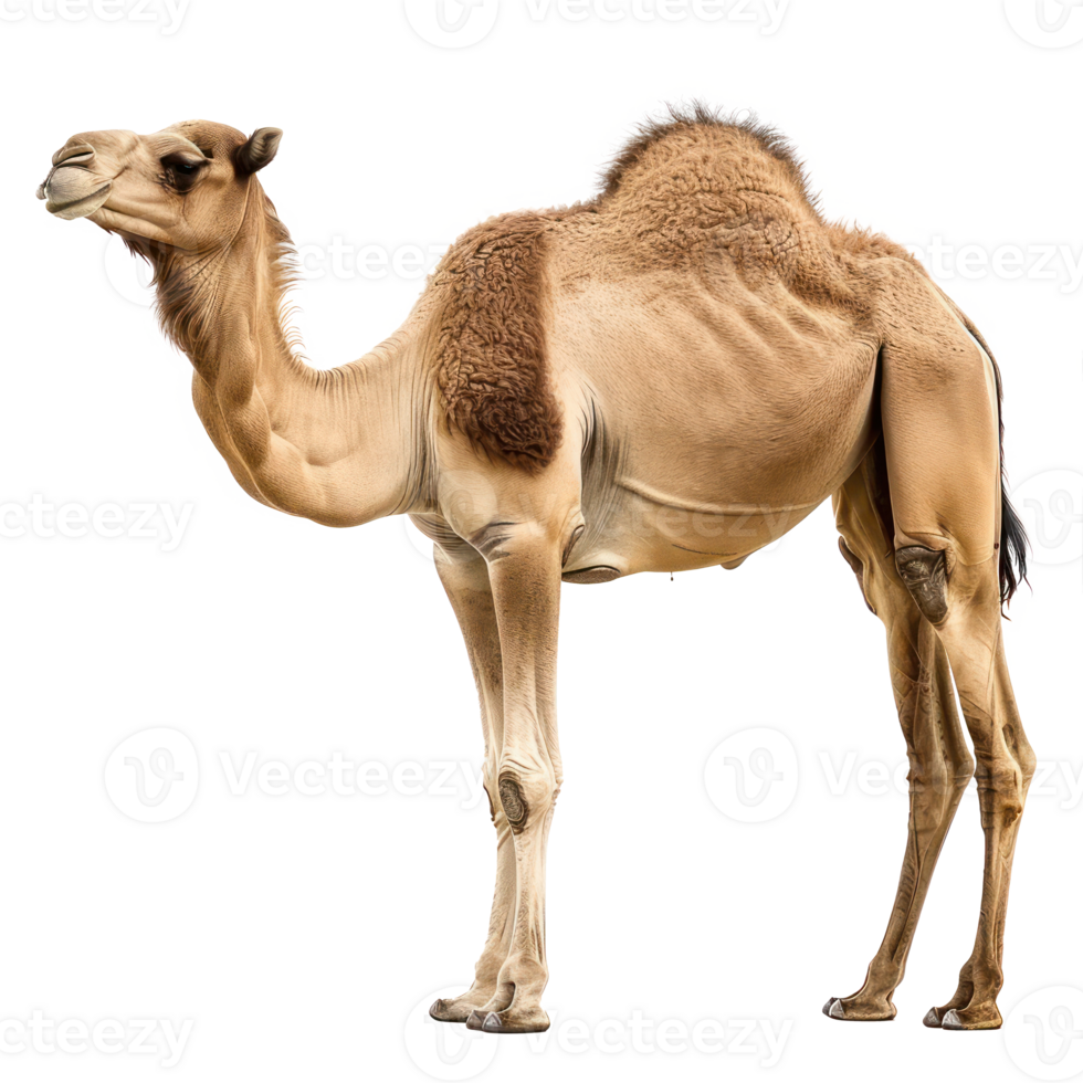 Camel side view full body isolate on transparency background png