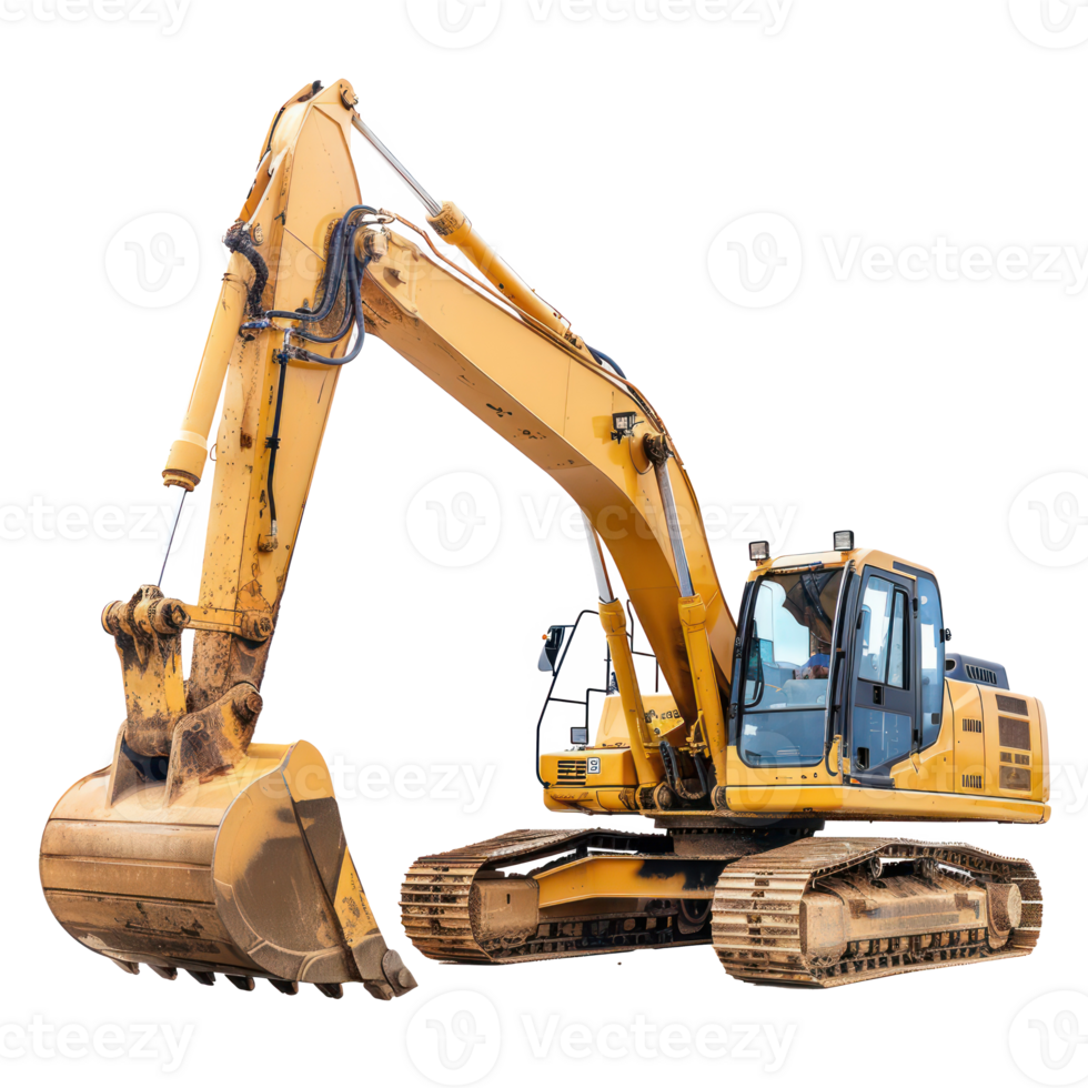 excavator for construciton isolate on transparency background png