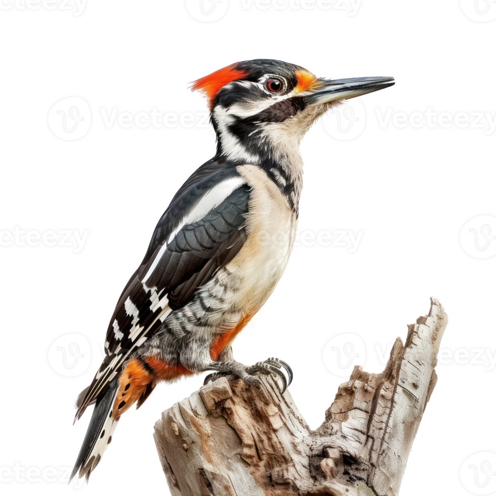 Woodpecker side view full body isolate on transparency background png