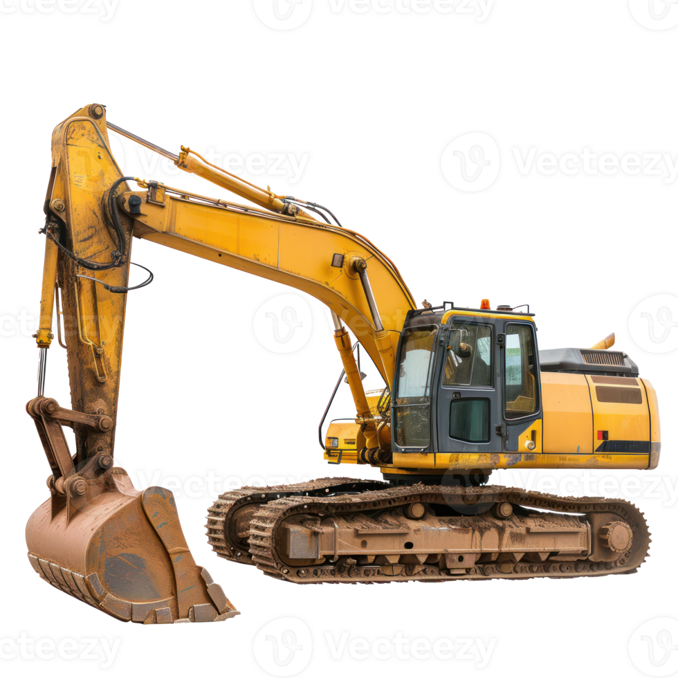 excavator for construciton isolate on transparency background png