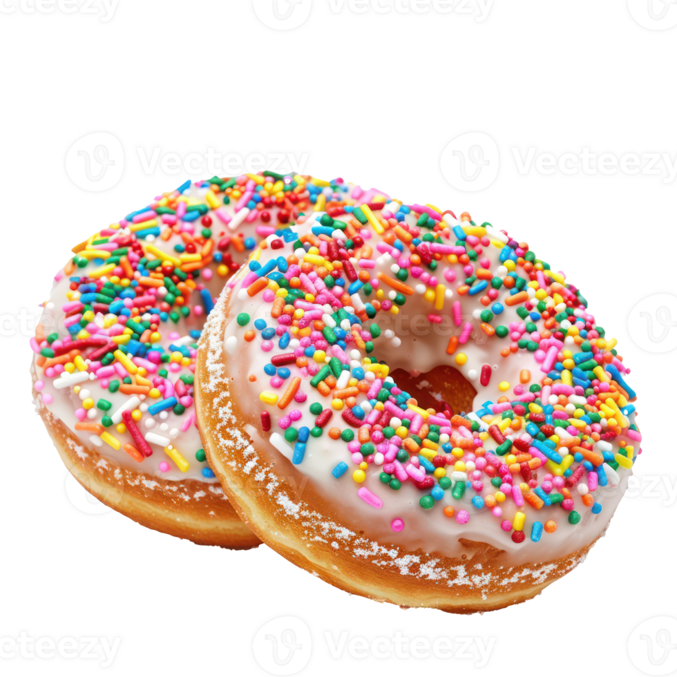 Donuts Sprinkles side view full length isolate on transparency background png
