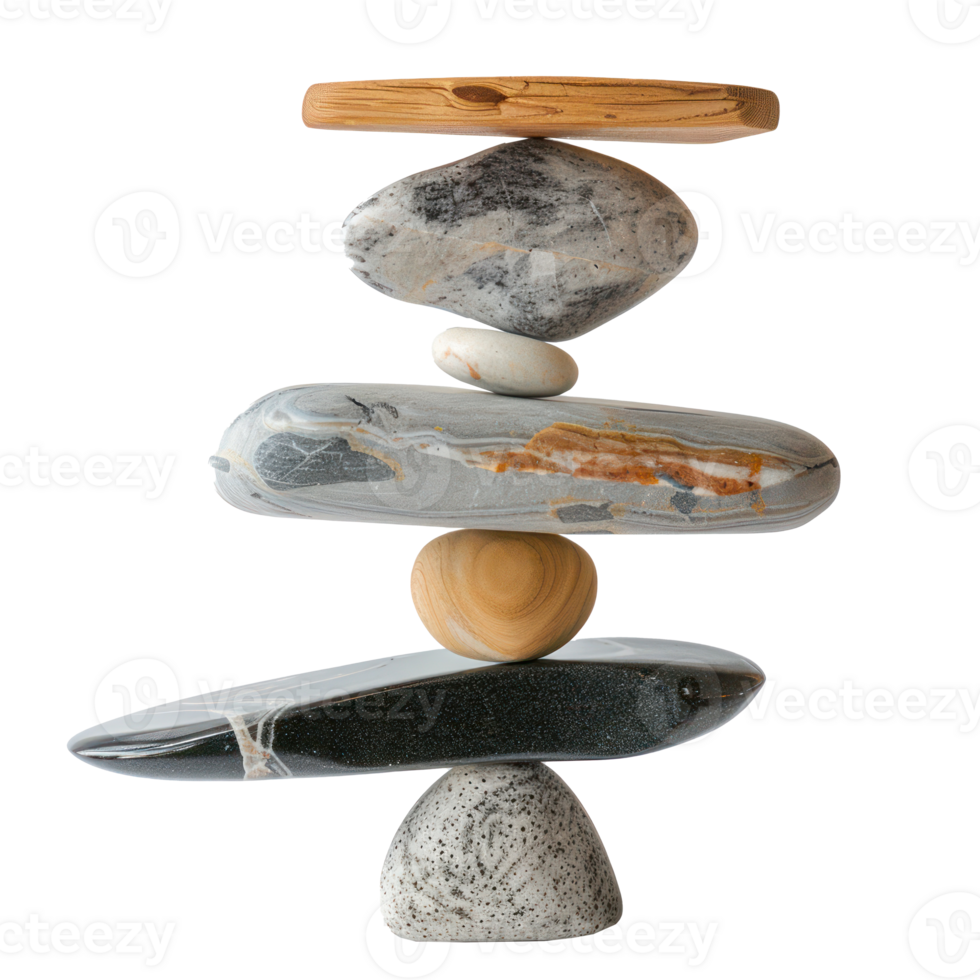 Balanced Stone, spar and wellness concept isolate on transparency background png