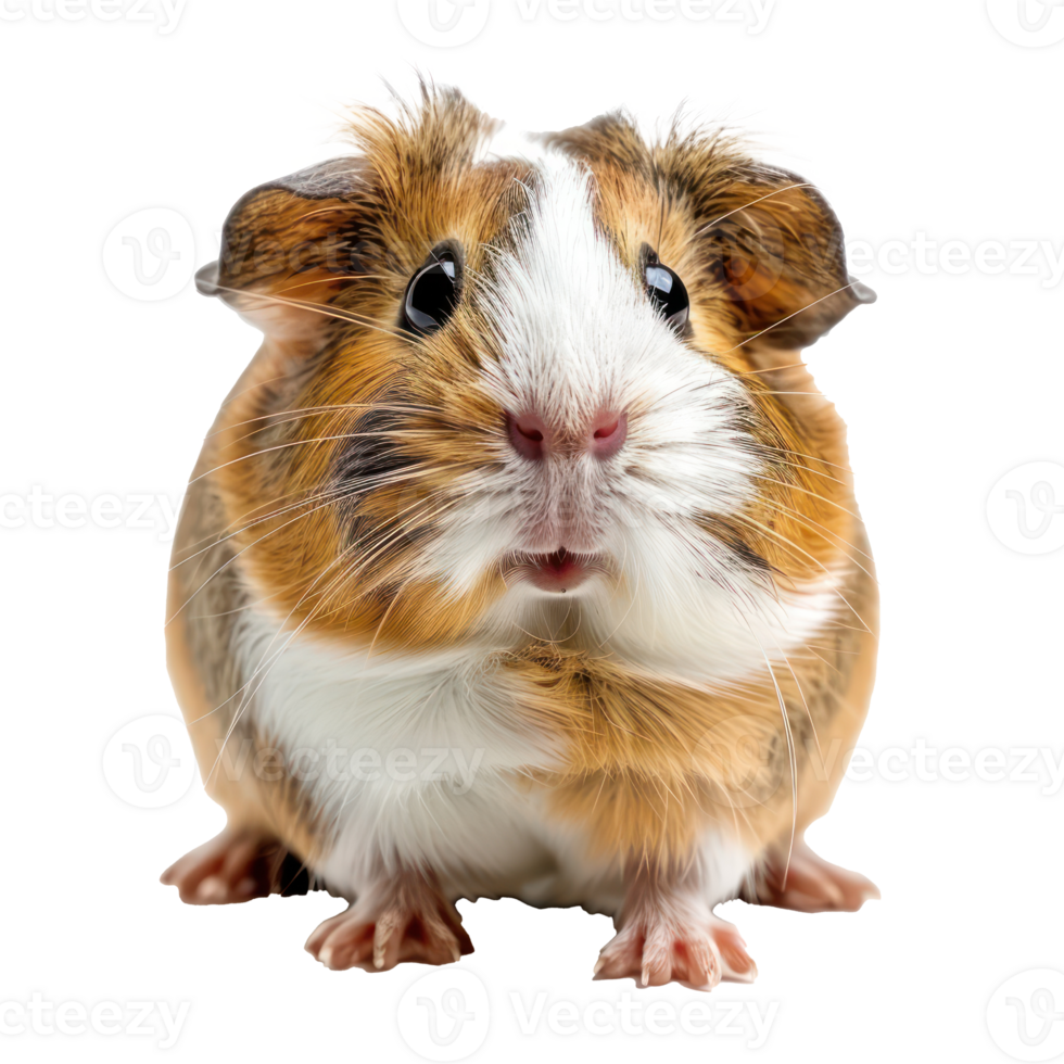 Guinea Pigs pet front view full body isolate on transparency background png