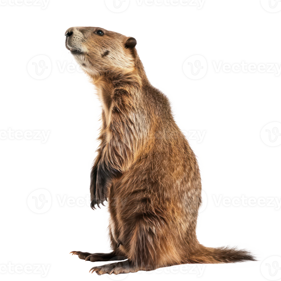 Beaver side view full body isolate on transparency background png