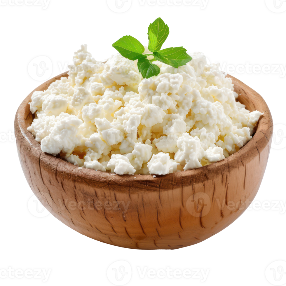 cottage cheese front view full length isolate on transparency background png