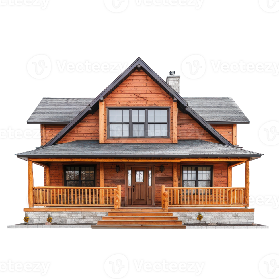 Ranch House front view full length isolate on transparency background png