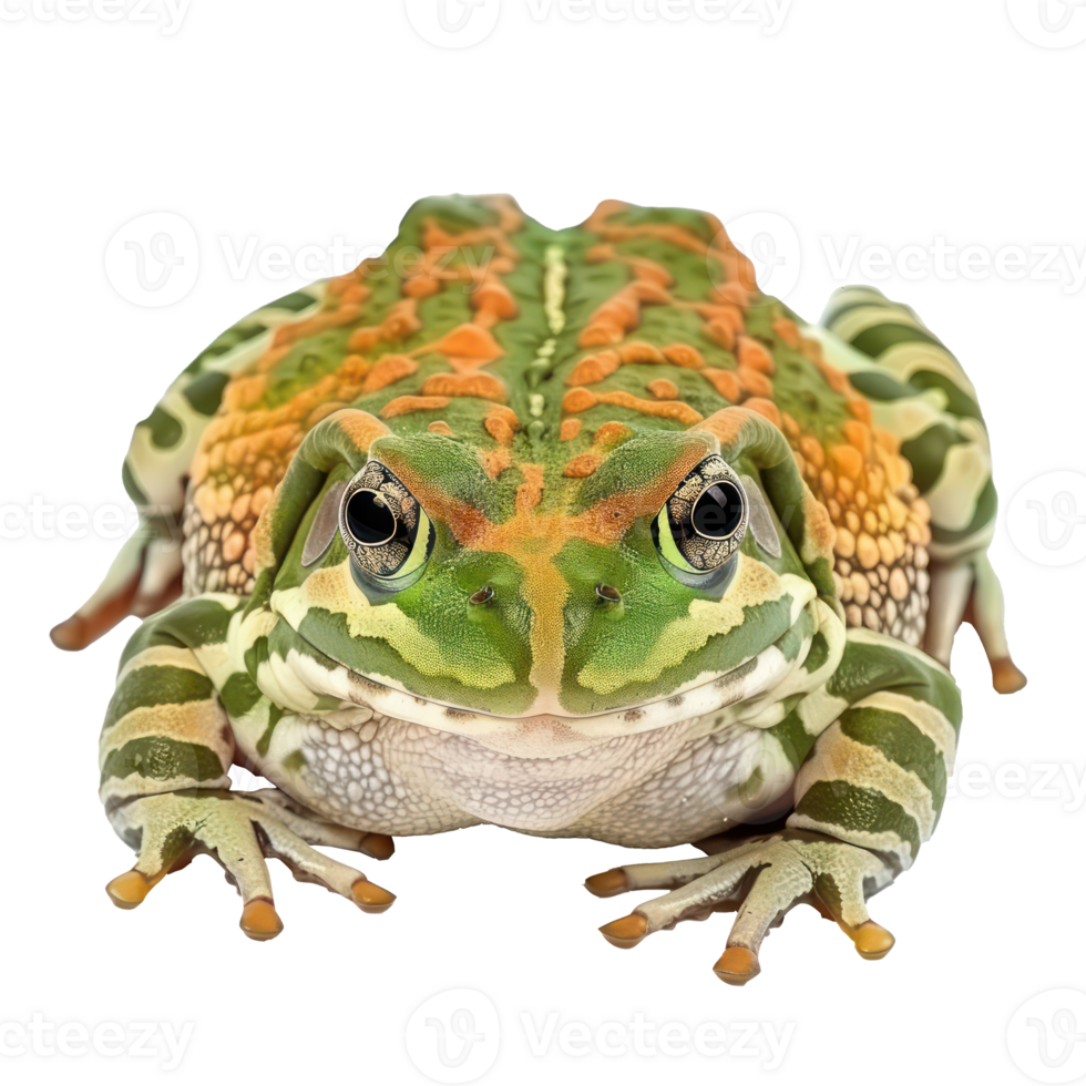 Pacman Frog pet front view full body isolate on transparency background png