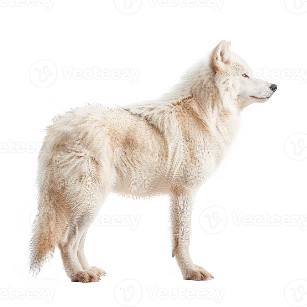 Arctic Wolf side view full body isolate on transparency background png