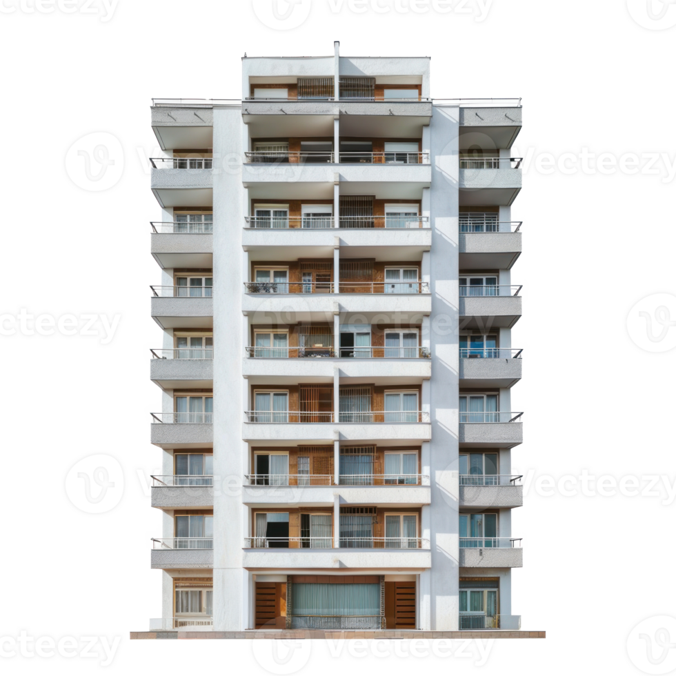 Apartment front view full length isolate on transparency background png
