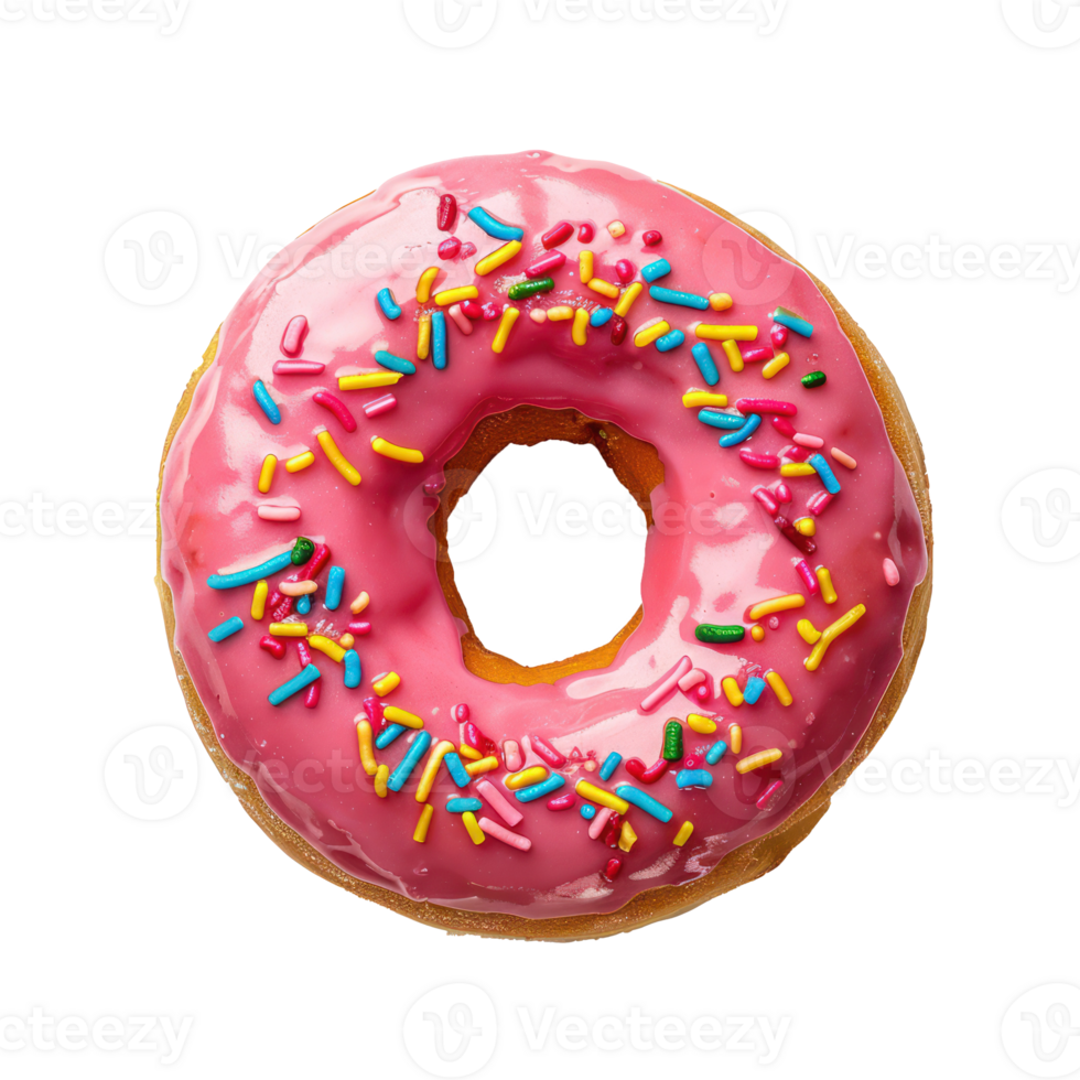 floated Doughnut Floaty top view lay flat isolate on transparency background png