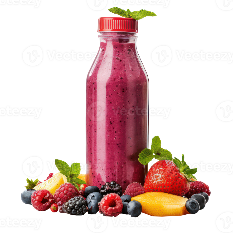 mix fruit smoothies bottle isolated on transparency background png