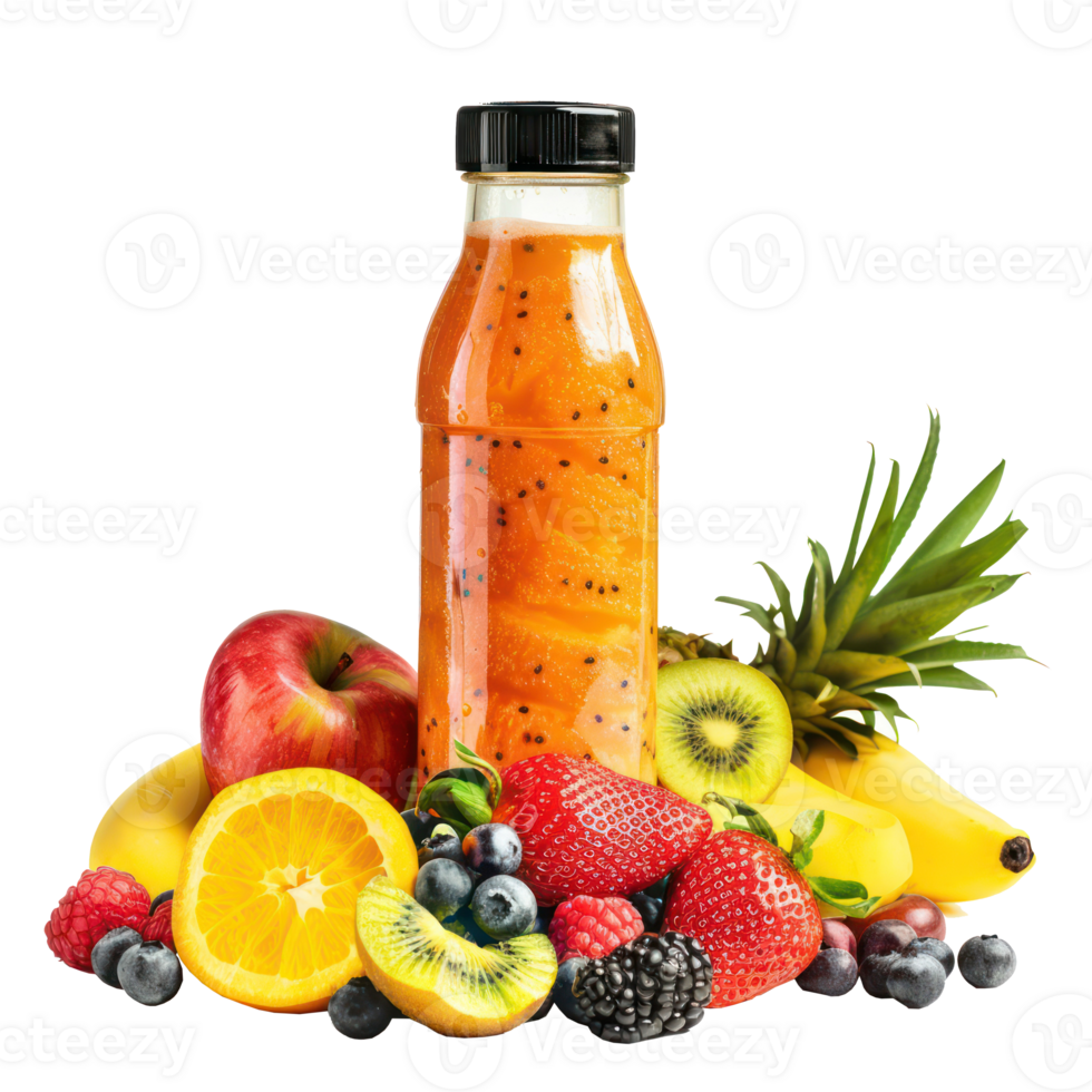 mix fruit smoothies bottle isolated on transparency background png