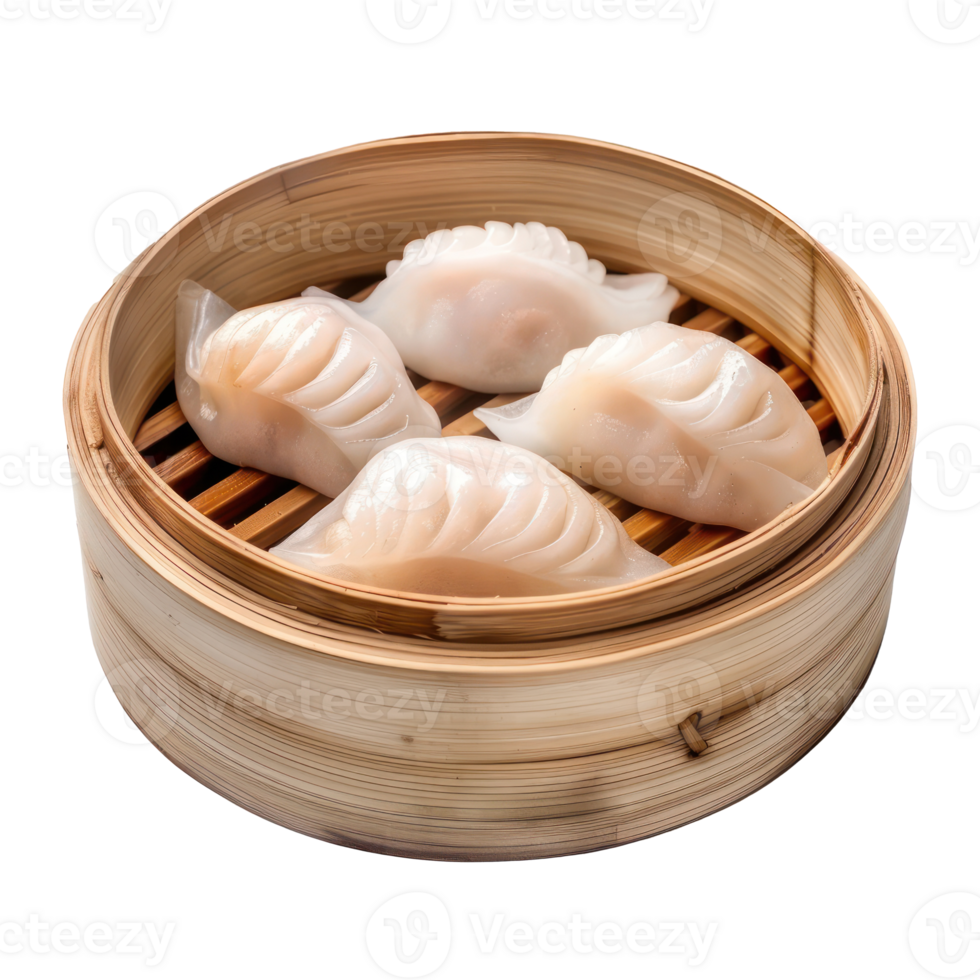 Har gow dumpling front view full length isolate on transparency background png