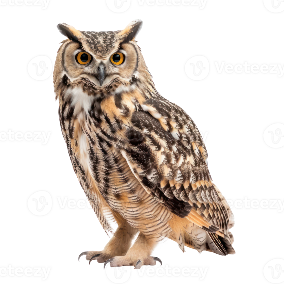 Owl side view full body isolate on transparency background png