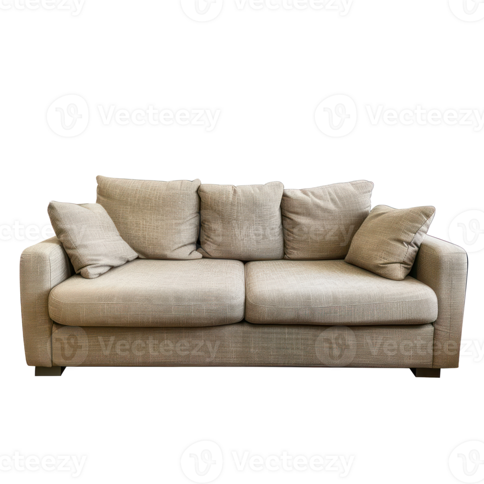 modern Sofa front view full length isolate on transparency background png