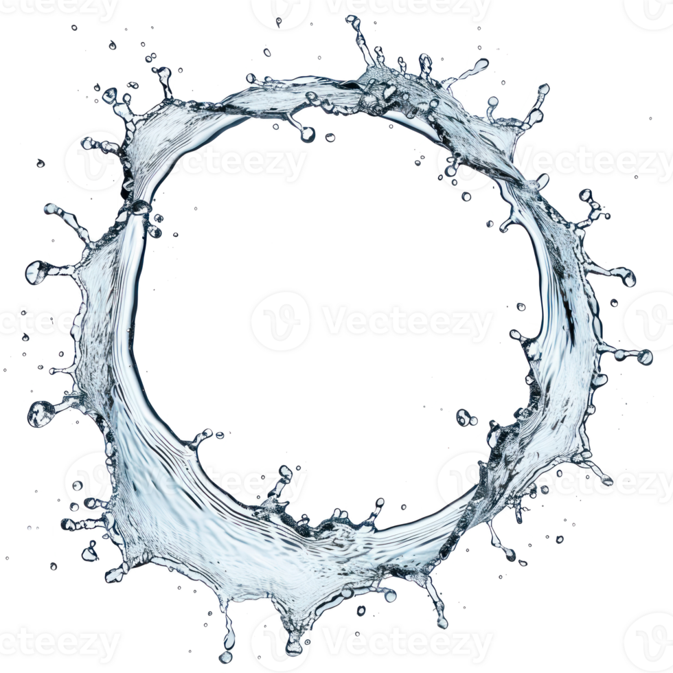 water splash round circle isolate on transparency background png