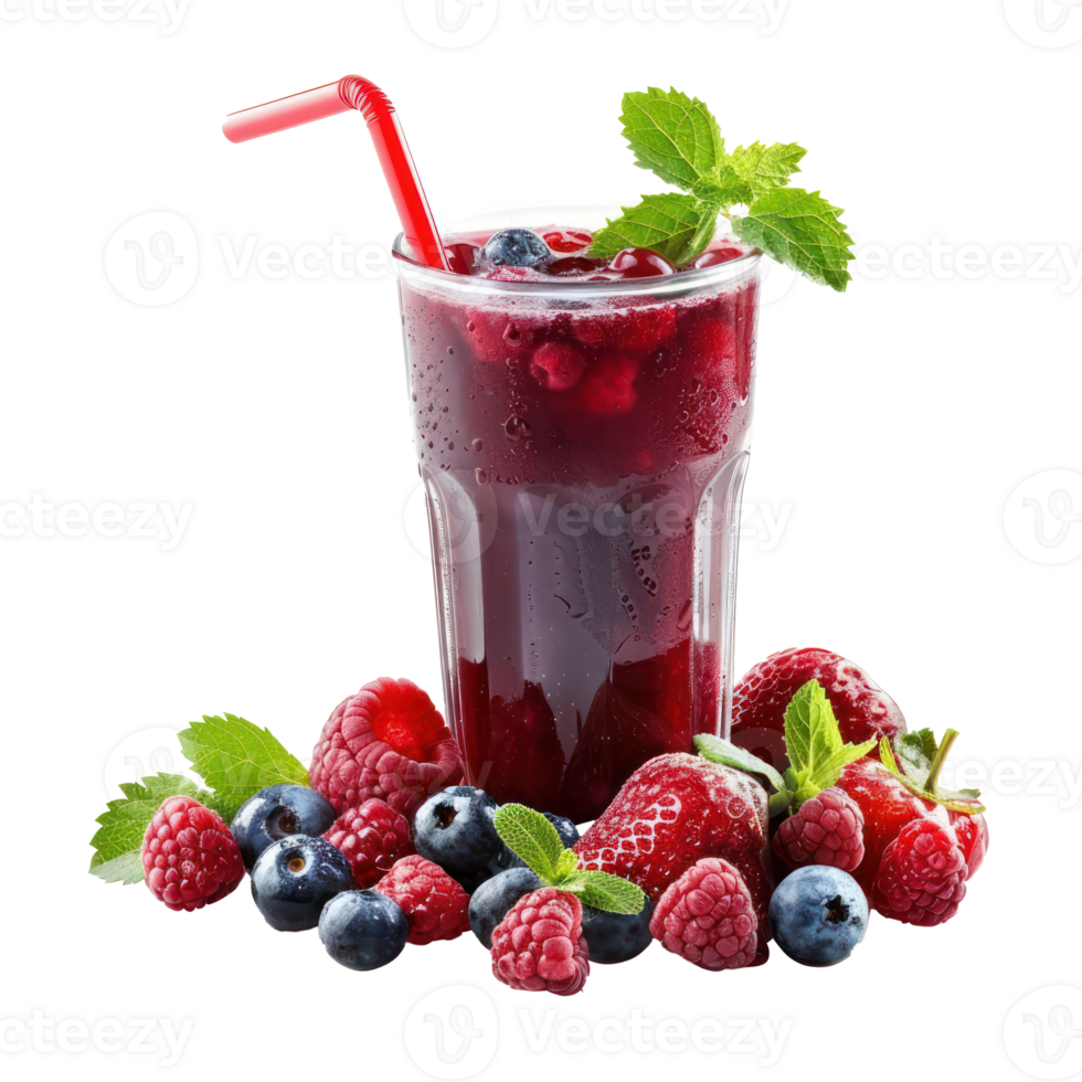 Mix berries juice front view isolate on transparency background png