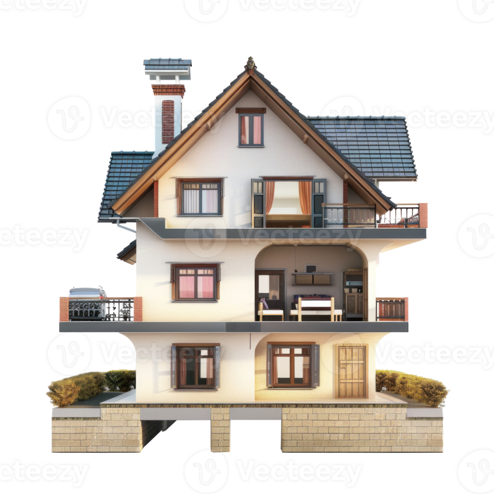 Split-Level House isolate on transparency background png