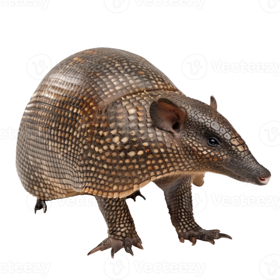 Armadillo side view full body isolate on transparency background png