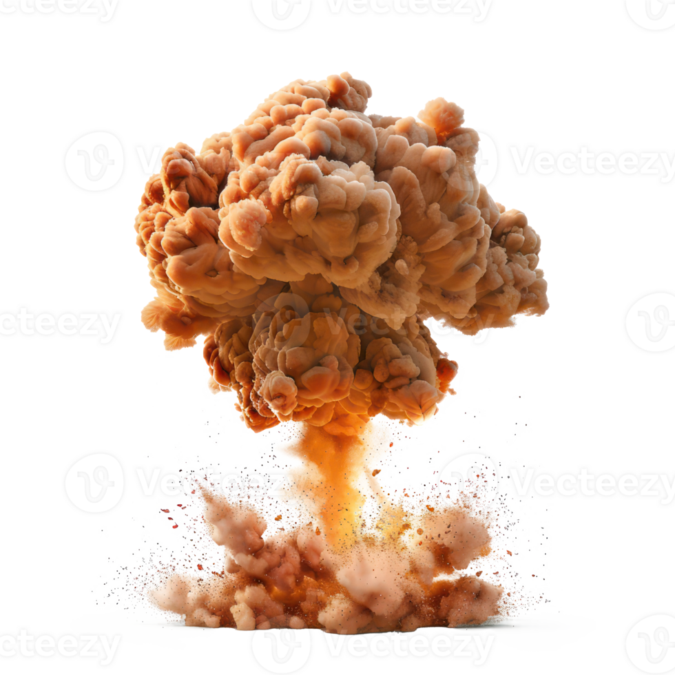 Explosion nuclear bomb isolate on transparency background png