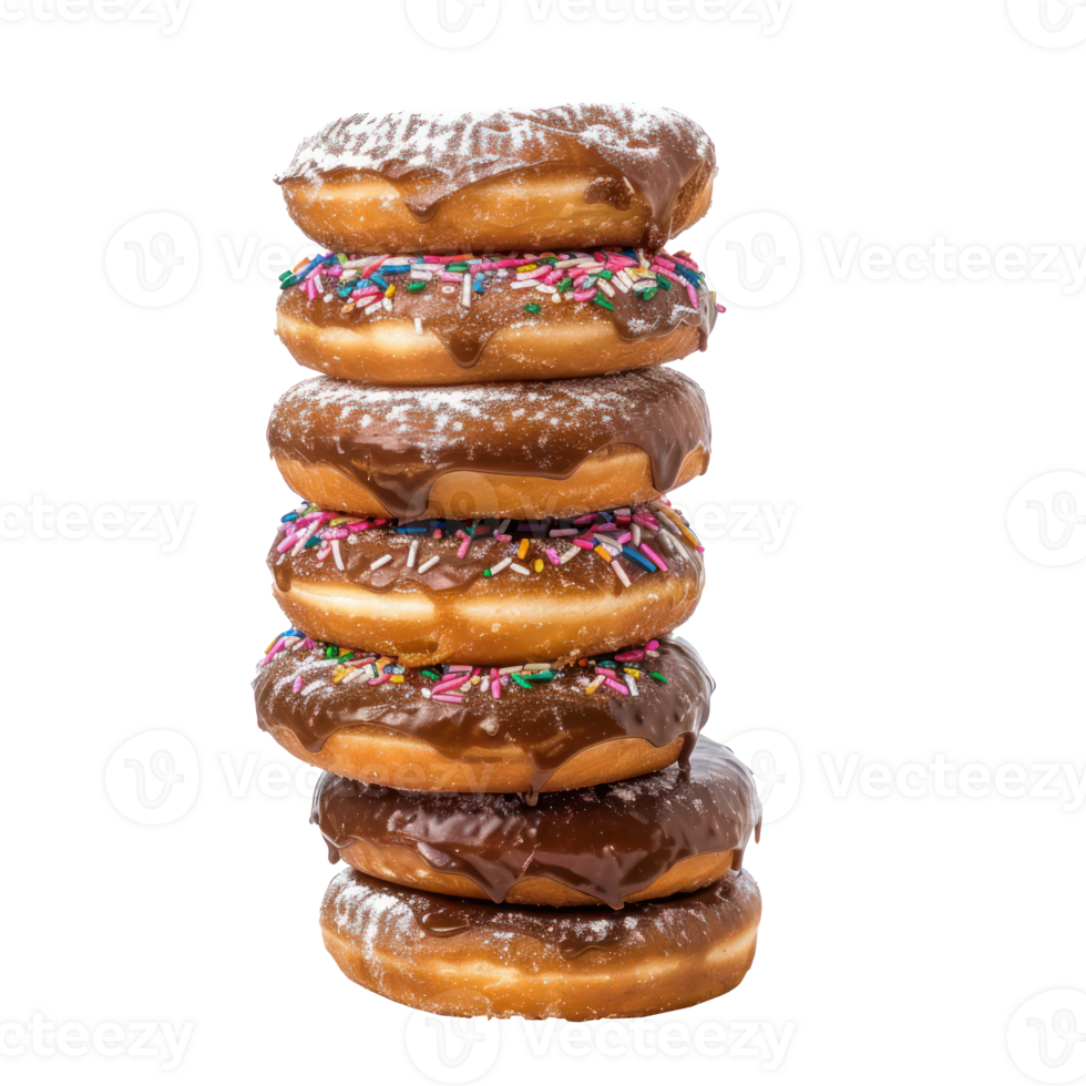 donut stack side view full length isolate on transparency background png