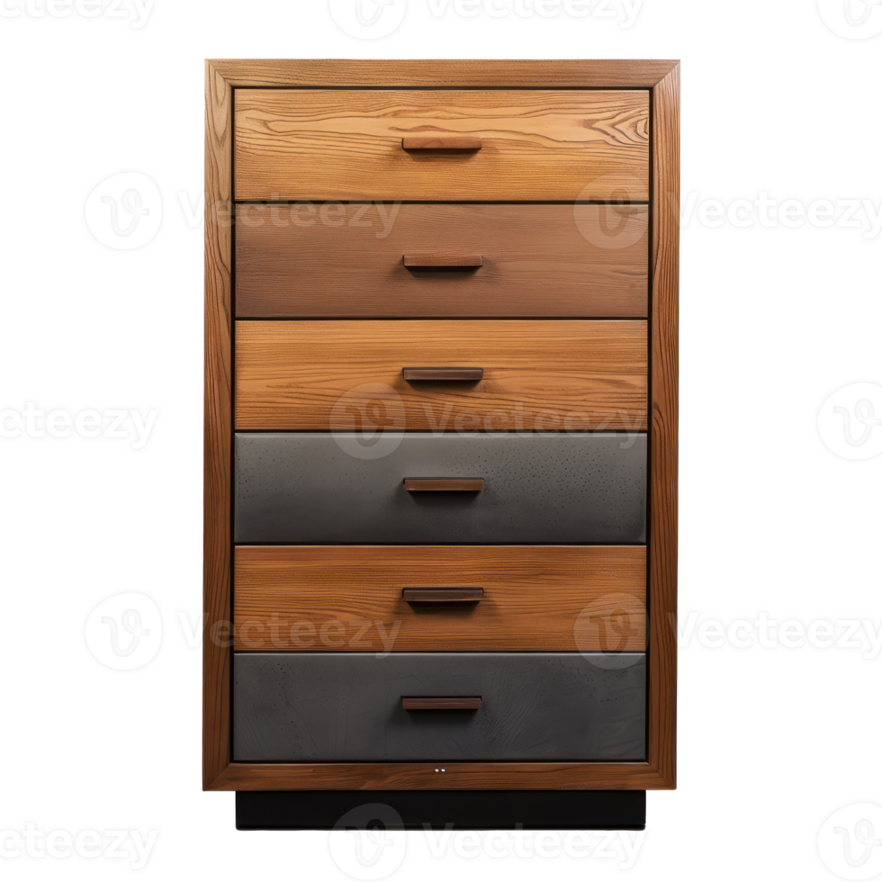 Modern Dresser front view full length isolate on transparency background png