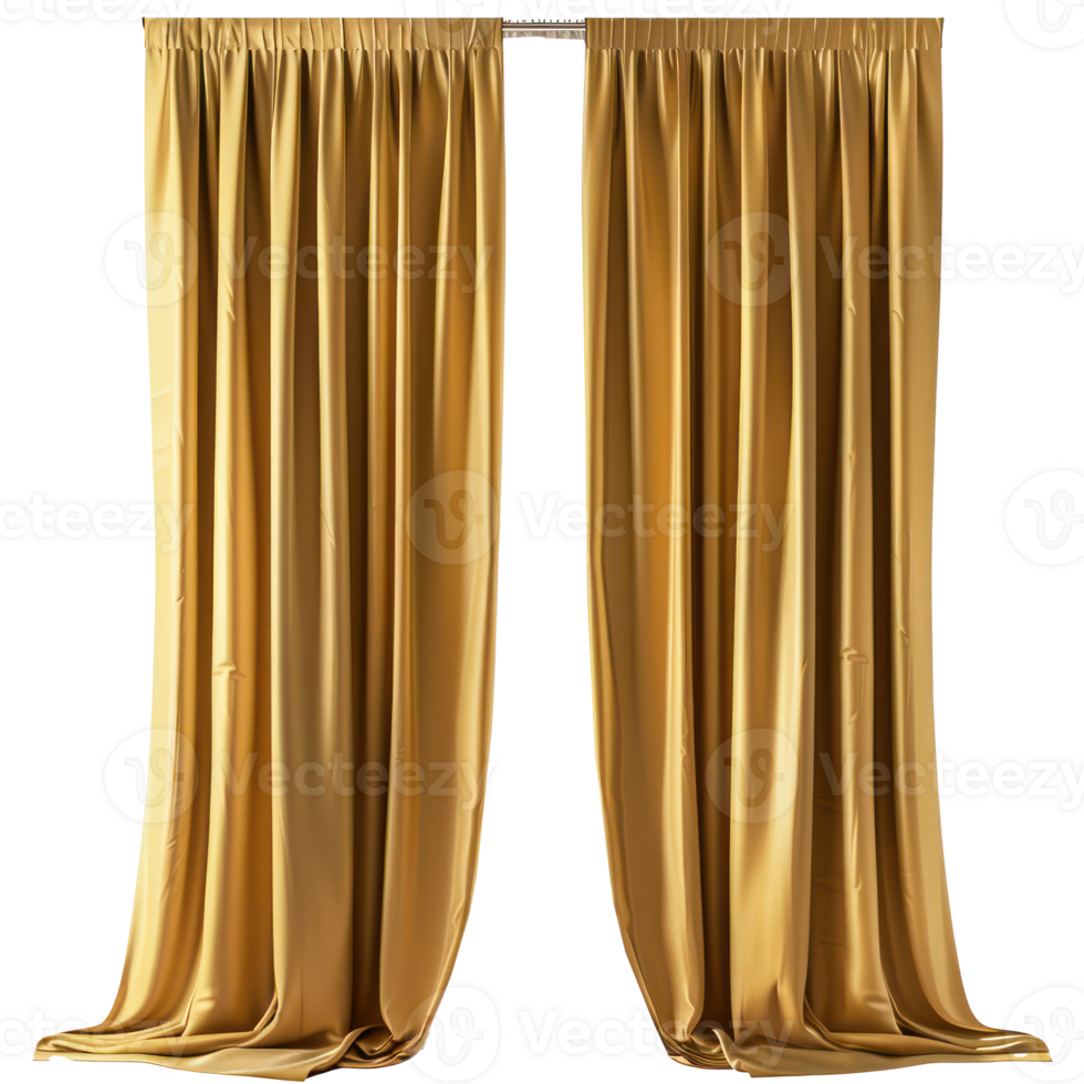 Modern Curtains front view full length isolate on transparency background png