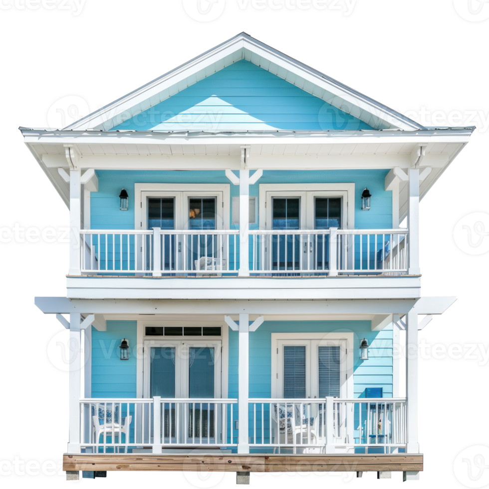 Beach House front view full length isolate on transparency background png
