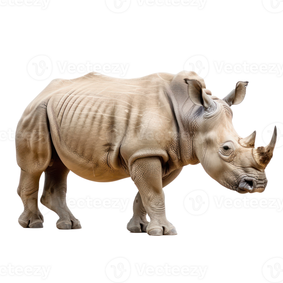 Rhinoceros full body isolate on transparency background png