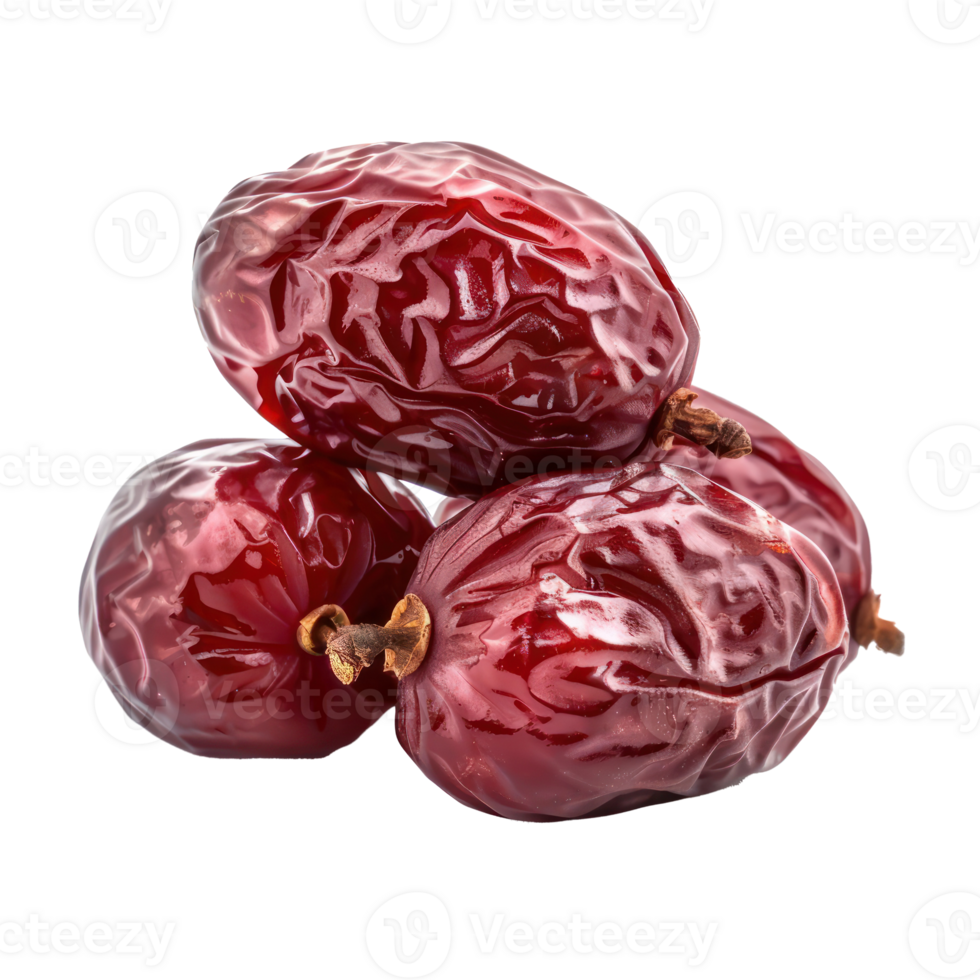 Dry red dates front view isolate on transparency background png