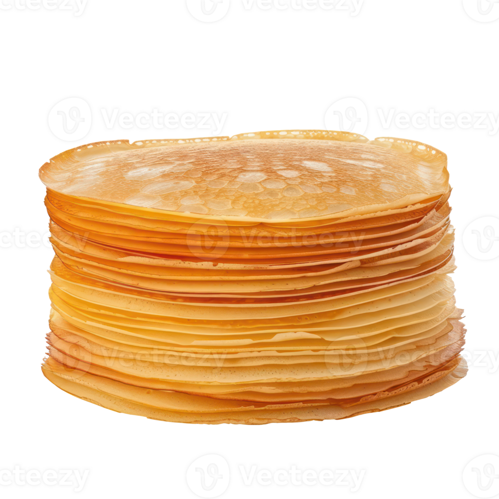 Pancake side view full length isolate on transparency background png