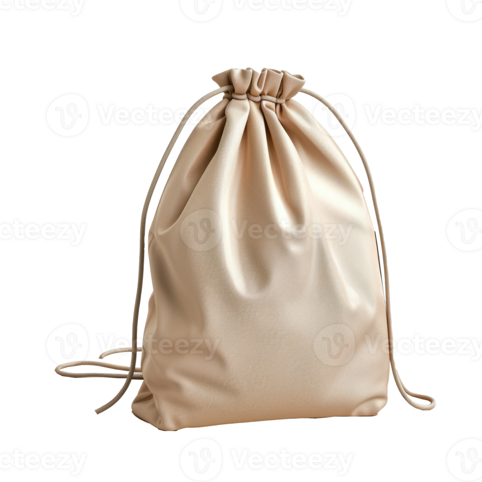 Drawstring Bag front view full length isolate on transparency background png