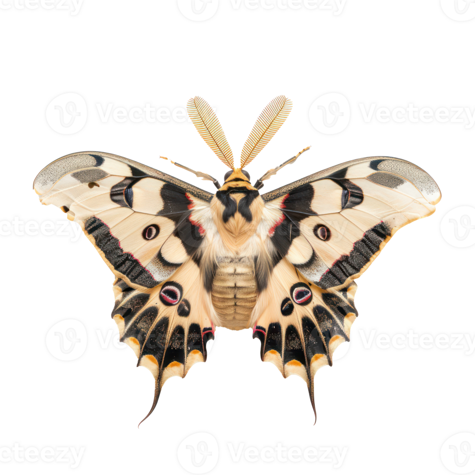 Lepidoptera front view full body isolate on transparency background png