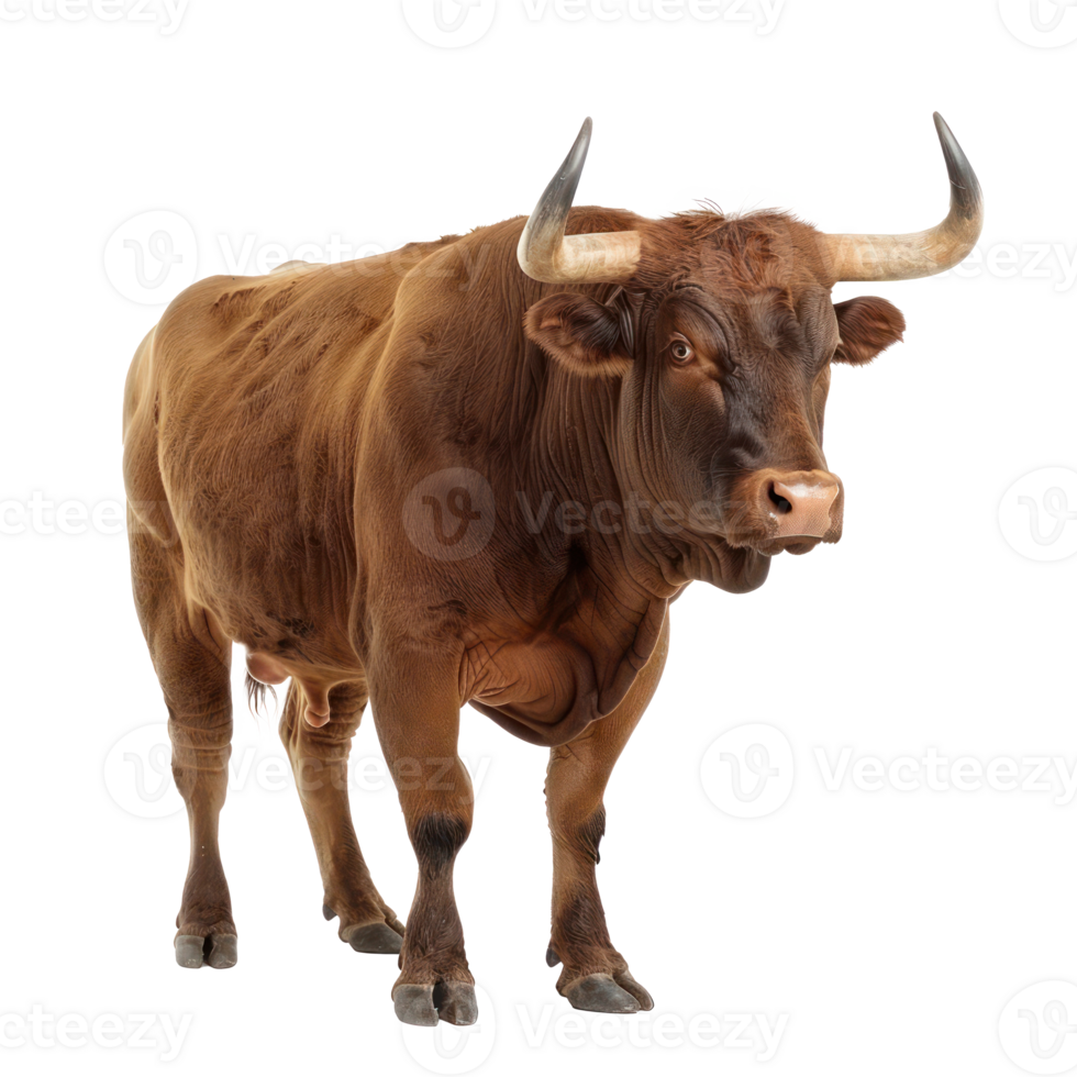 Bull full body isolate on transparency background png