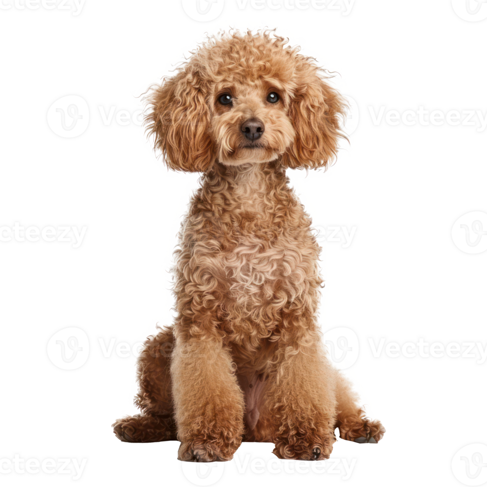 Poodles front view full body isolate on transparency background png