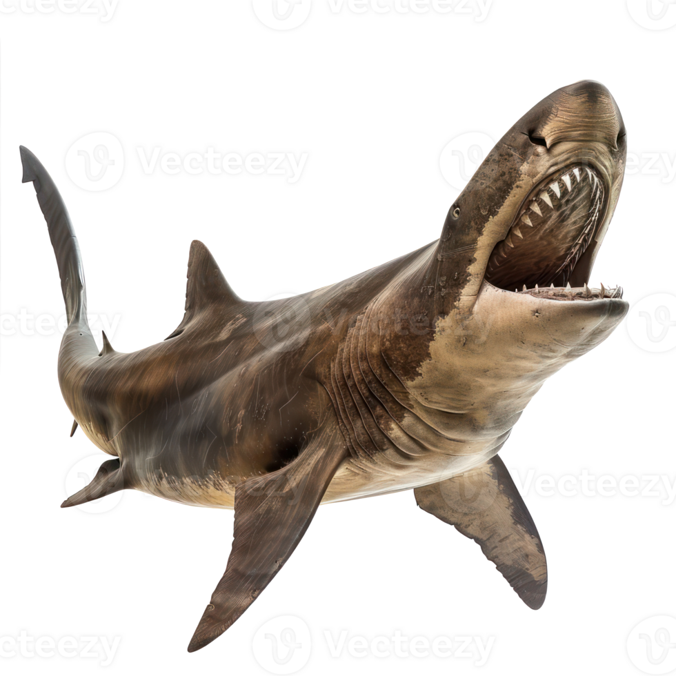 Basking shark full body isolate on transparency background png