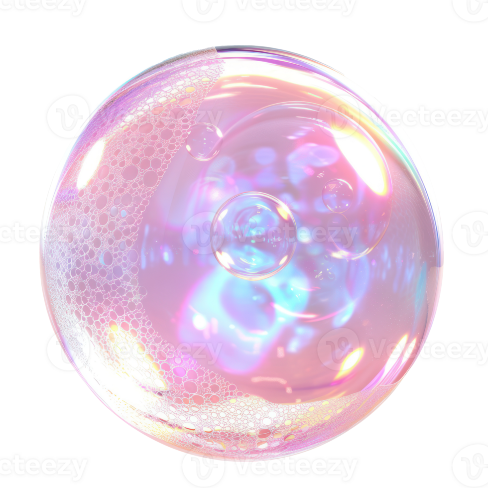 floated Soap Bubble isolate on transparency background png