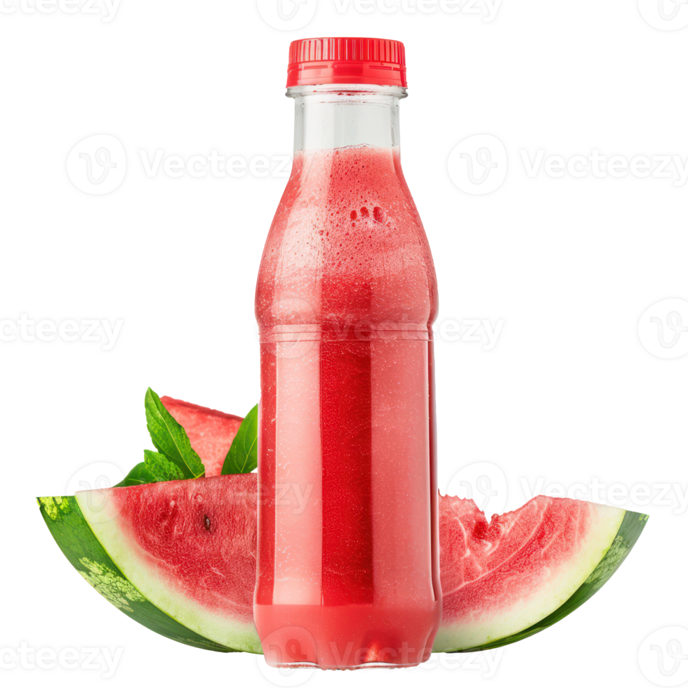 watermelon smoothies bottle isolated on transparency background png