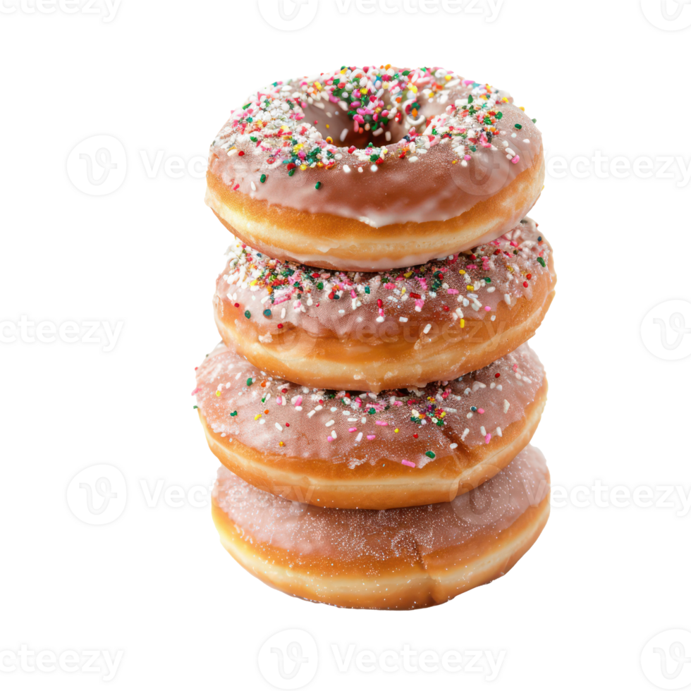 donut stack side view full length isolate on transparency background png